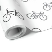 Papier Cadeau Vélos noir et gris (Coin rond)