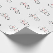 Papier Cadeau Vélos roses doux sur papier d'emballage blanc (Coin)