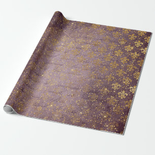 Papier Cadeau Velours d'or de pourpre royal de confettis de