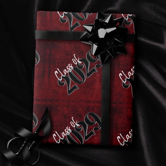 Papier Cadeau Velvet Grad | Ruby Red Crimson Grunge Graduation
