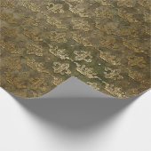 Papier Cadeau Velvet Grungy Royal Depp Vert Couronne Dorée (Coin)