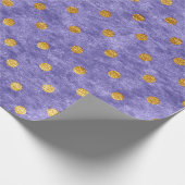 Papier Cadeau Velvet Polka minuscule Golden Dots Lavande violet (Coin)