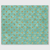Papier Cadeau Velvet Polka Minuscules points d'or Turquoise Aqua (Plat)