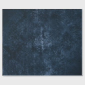 Papier Cadeau Velvety Navy Damask | Bleu foncé Grunge Baroque (Plat)