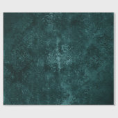 Papier Cadeau Velvety Turquoise Damask | Grunge vert foncé Baroq (Plat)