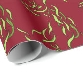 Papier Cadeau Vent dimensionnel de vert d'abrégé sur ruban de (Coin rond)