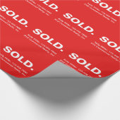 Papier Cadeau VENTE Marketing Immobilier | Rouge Gras Minimalist (Coin)