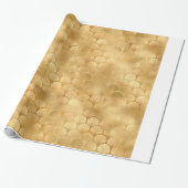 Papier Cadeau Ventilateur Art déco or (Déroulé)