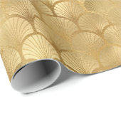 Papier Cadeau Ventilateur Art déco or (Coin rond)