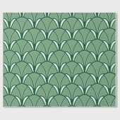 Papier Cadeau Ventilateur Art déco vert (Plat)