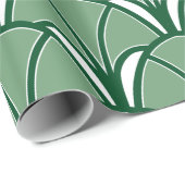 Papier Cadeau Ventilateur Art déco vert (Coin rond)