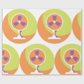 Papier Cadeau Ventilateur électrique rétro coloré Summer Pop Art (Plat)