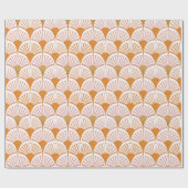 Papier Cadeau Ventilateurs art déco orange rétro motif (Plat)