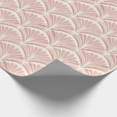 Papier Cadeau Ventilateurs d'art déco rose rétro motif (Coin)
