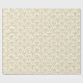 Papier Cadeau Ventilateurs Gold et White Deco Motif (Plat)