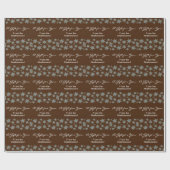 Papier Cadeau Vents d'hiver Brown/Bleus de flocon de neige (Plat)