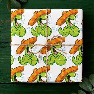 Papier Cadeau Ver ivre avec Sombrero Mexican Party