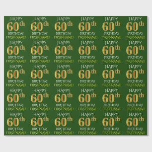 Papier Cadeau Verdissez, or le "JOYEUX soixantième ANNIVERSAIRE