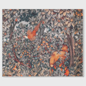 Papier Cadeau VERDURE, ANIMAUX FORESTIERS Pheasant, Renard rouge (Plat)