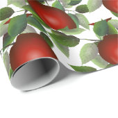 Papier Cadeau Verdure de pomme rouge (Coin rond)
