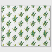 Papier Cadeau Verdure fleurie aquarelle. Motif botanique (Plat)