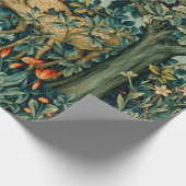 Papier Cadeau VERDURE, LES ANIMAUX FORESTIERS FONT Noël Floral (Coin)