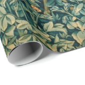 Papier Cadeau VERDURE, LES ANIMAUX FORESTIERS FONT Noël Floral (Coin rond)