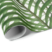 Papier Cadeau Verdure tropicale Aquarelle Palm Tree Feuilles (Coin rond)