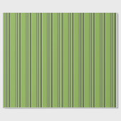 Papier Cadeau Verdure Vert Horizontal Stripes Motif Élégant (Plat)