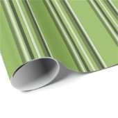 Papier Cadeau Verdure Vert Horizontal Stripes Motif Élégant (Coin rond)