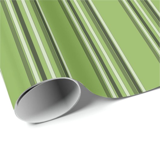 Papier Cadeau Verdure Vert Horizontal Stripes Motif Élégant (Coin rond)