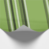 Papier Cadeau Verdure Vert Horizontal Stripes Motif Élégant (Coin)