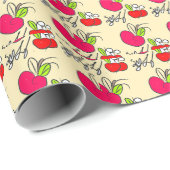 Papier Cadeau Verger de Pommes Sucré (Coin rond)