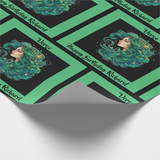 Papier Cadeau Vergo Ajouter un nom Anniversaire Horoscope Cadeau (Coin)