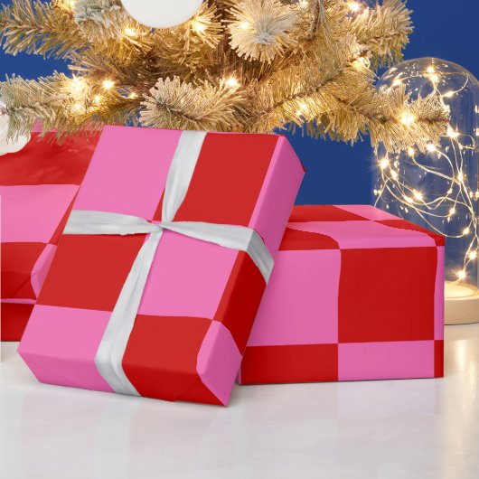 Papier Cadeau Vérificateur carré do-it-yourself couleurs rouge r (Vacances)
