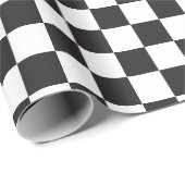 Papier Cadeau Vérificateurs en tableau de bord noir et [blanc] (Coin rond)