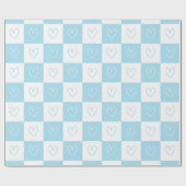 Papier Cadeau Vérificateurs et coeurs (Plat)