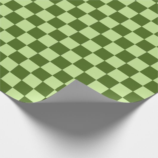 Papier Cadeau Vérificateurs vert foncé et vert clair (Coin)