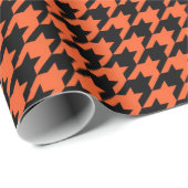 Papier Cadeau Vérification de la base de fonds noir orange (Coin rond)
