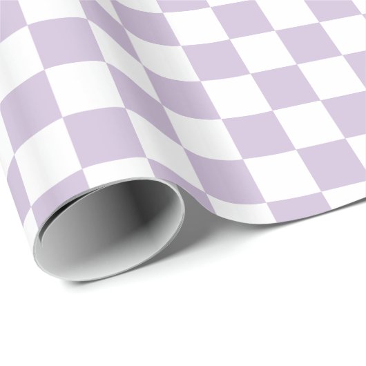 Papier Cadeau Vérification de la couleur violette rétro (Coin rond)