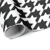 Papier Cadeau Vérification de la position de base en noir et bla (Coin rond)