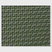 Papier Cadeau Vérification de la sériole de bison verte traditio (Plat)