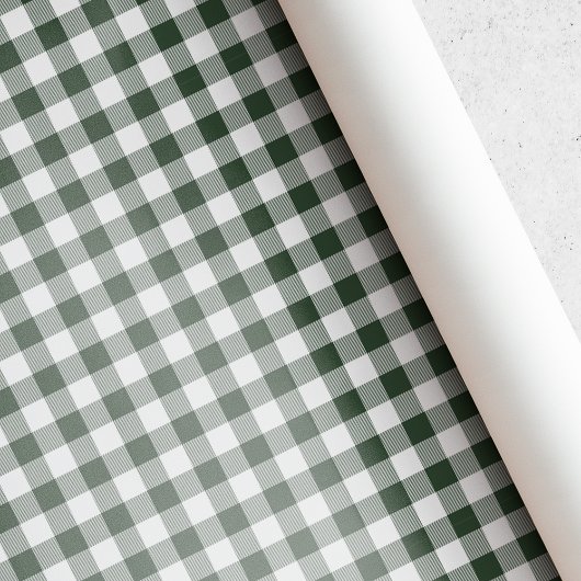 Papier Cadeau Vérification de Noël Buffalo vert foncé