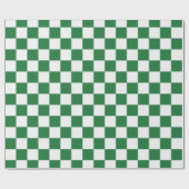 Papier Cadeau Vérification de vacances vert et blanc (Plat)