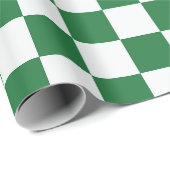 Papier Cadeau Vérification de vacances vert et blanc (Coin rond)