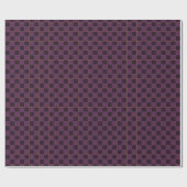 Papier Cadeau Vérification élégante prune et or (Plat)