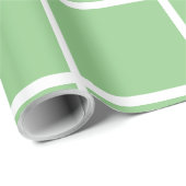 Papier Cadeau Vérification verte et blanche (Coin rond)