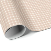 Papier Cadeau Vérifications de Gingham Classiques Rose Poussiére (Coin rond)