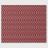 Papier Cadeau Vérifications et rayures rouges noires (Plat)