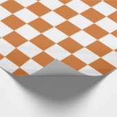 Papier Cadeau Vérifier À damiers Motif Burnt Orange (Coin)